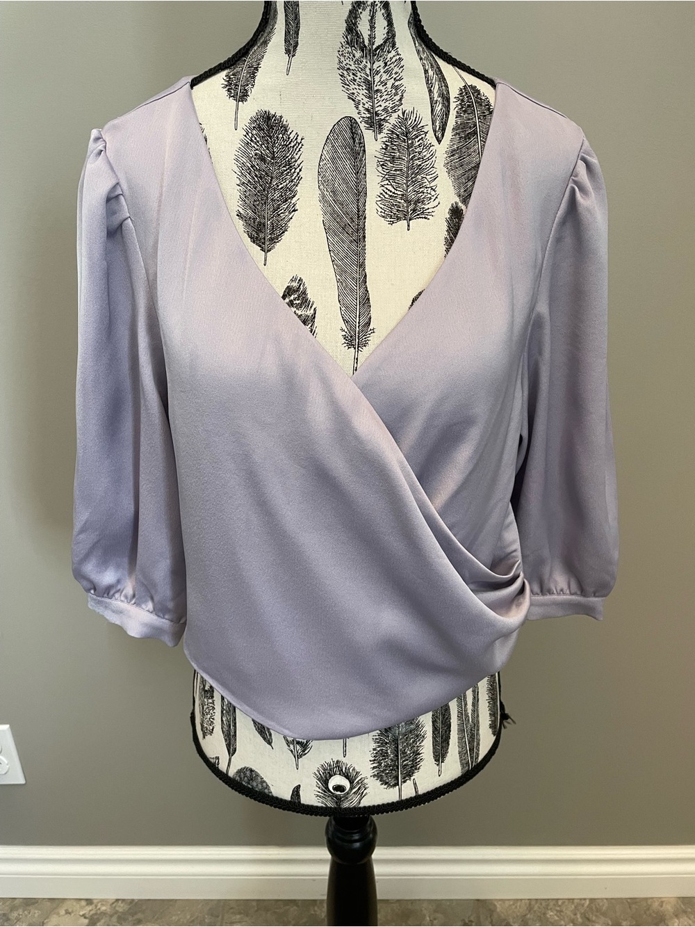 DYNAMITE - Lilac Wrap-Front Blouse - Women's Top